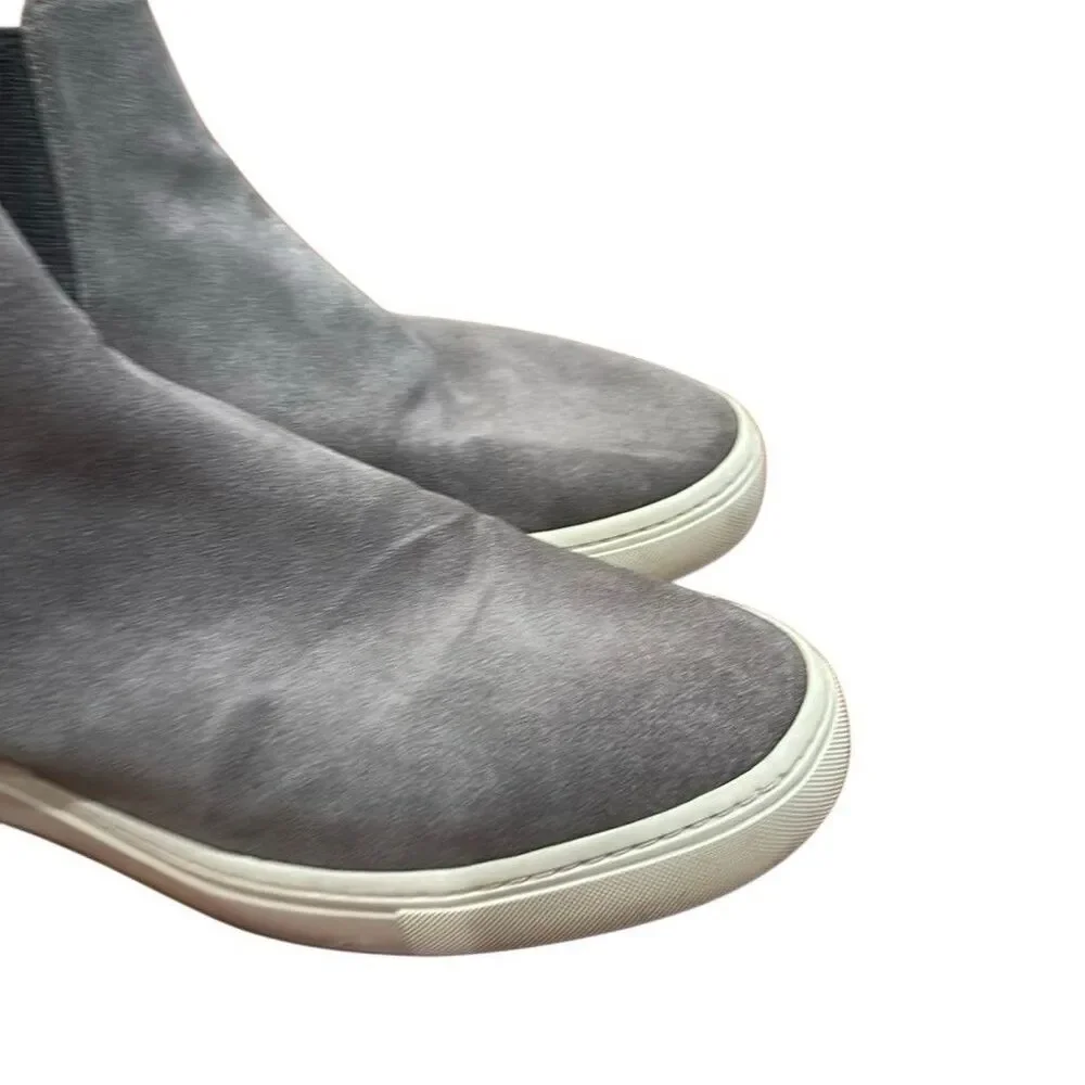 Vince Men's Gray Suede Chelsea Ankle Slip-On Boots Round Toe Pull Tab 8.5